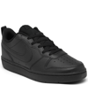 Nike Big Kids Court Borough Low 2 Casual Sneakers From Finish Line In Black/black/black