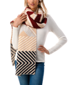 Marcus Adler Women's Ultra Soft Plush Chevron Scarf In Burgundy
