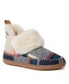 Dearfoams Moritz Faux Fur Boot In Navy Plaid