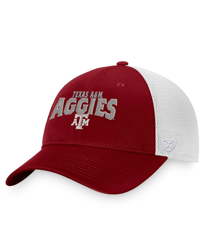 TOP OF THE WORLD MEN'S TOP OF THE WORLD MAROON, WHITE TEXAS A&M AGGIES BREAKOUT TRUCKER SNAPBACK HAT