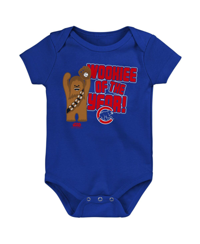 Outerstuff Babies' Newborn And Infant Boys And Girls Royal Chicago Cubs Star Wars Wookie Of The Year Bodysuit