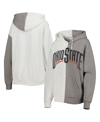 GAMEDAY COUTURE WOMEN'S GAMEDAY COUTURE GRAY, WHITE OHIO STATE BUCKEYES SPLIT PULLOVER HOODIE