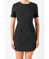 Endless Rose Beaded Fringe Minidress In Black