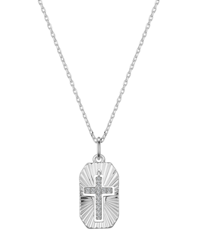 Unwritten Cubic Zirconia Cross Pendant Necklace In Silver