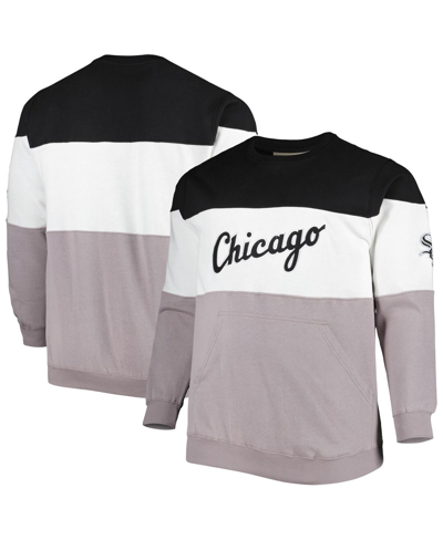 Profile Men's Black, Gray Chicago White Sox Big And Tall Pullover Sweatshirt In Black,gray