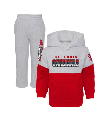 Outerstuff Babies' Toddler Boys Red, Heather Gray St. Louis Cardinals Two-piece Playmaker Set In Red,heather Gray
