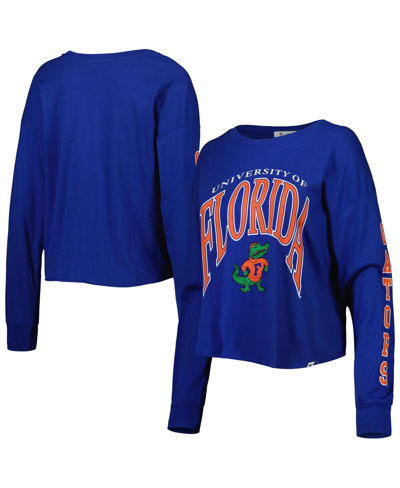 47 Brand Women's ' Royal Distressed Florida Gators Bottom Line Parkway Long Sleeve T-shirt