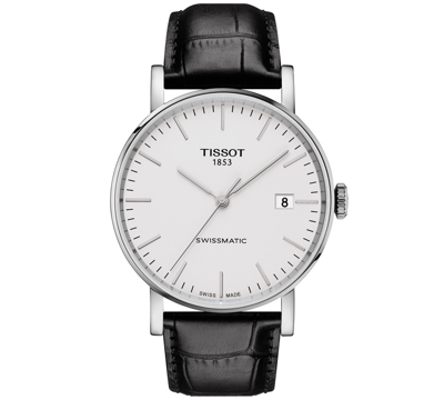 Tissot Men's Swiss Automatic T-classic Everytime Swissmatic Black Leather Strap Watch 40mm In No Color
