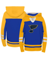 OUTERSTUFF PRESCHOOL BOYS AND GIRLS BLUE ST. LOUIS BLUES AGELESS REVISITED LACE-UP V-NECK PULLOVER HOODIE