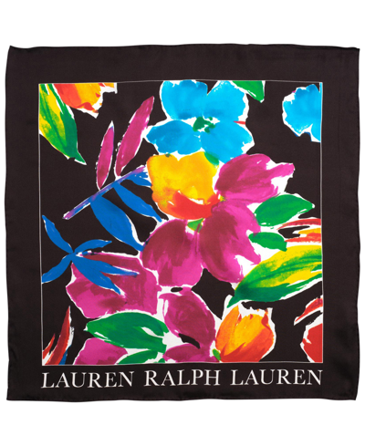 Lauren Ralph Lauren Eveline Floral Square Scarf In Black