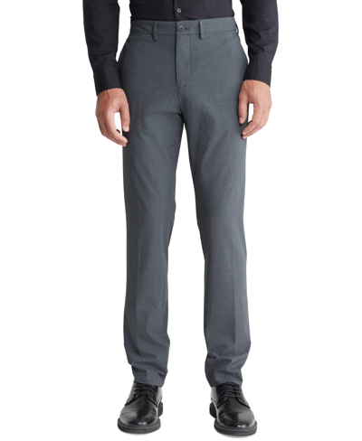 Calvin Klein Men's Slim-fit Wool-blend Stretch Suit Pants In Gray Sharkskin