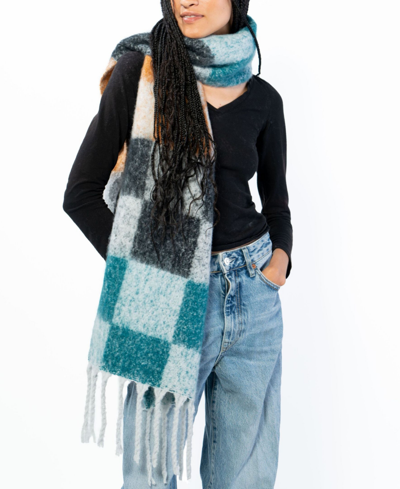 Marcus Adler Plaid Scarf In Black