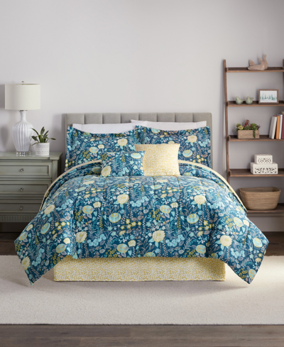 Waverly Fiona Floralâ 6-pc. Comforter Set, King In Blue