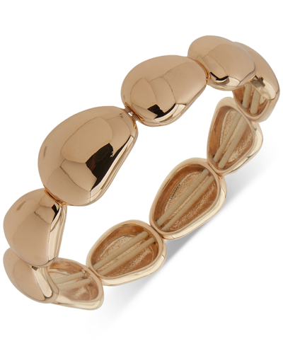 Anne Klein Gold-tone Puffy Pebble Stretch Bracelet