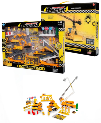 Big Daddy Kids' - Mini Construction Vehicle, 10 Pieces Set In Multi Colored