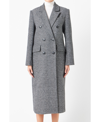 Endless Rose Women's Herringbone Double Breasted Coat In Black,white