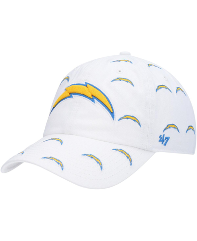 47 Brand Women's ' White Los Angeles Chargers Team Confetti Clean Up Adjustable Hat