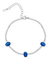 MACY'S SIMULATED SAPPHIRE AND CUBIC ZIRCONIA TENNIS BRACELET