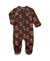 OUTERSTUFF INFANT BOYS AND GIRLS BROWN CLEVELAND BROWNS PIPED RAGLAN FULL-ZIP SLEEPER
