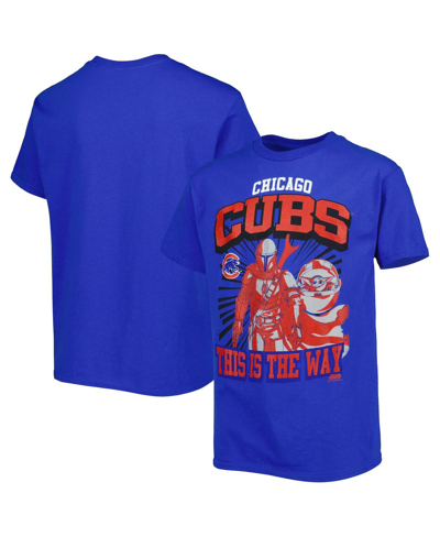 OUTERSTUFF YOUTH BOYS ROYAL CHICAGO CUBS STAR WARS THIS IS THE WAY T-SHIRT