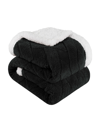 SUPERIOR JACQUARD LATTICE REVERSIBLE FLEECE PLUSH SHERPA BLANKET, TWIN