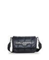 Karl Lagerfeld Voyage Nylon Messenger In Black,gunmetal