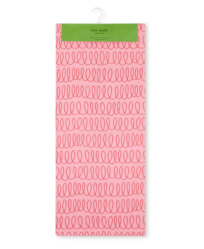 Kate Spade In The Loop Joy Dot Reversible Table Runner, 15" X 108" In Pink Blush