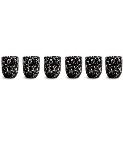 Byon Confetti Glass Tumblers, Set Of 6 In Black