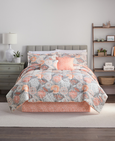 Waverly Century Floral 6-pc. Comforter Set, Queen In Coral