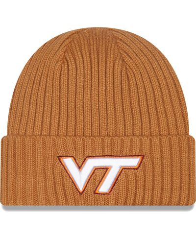 New Era Men's  Light Brown Virginia Tech Hokies Core Classic Cuffed Knit Hat