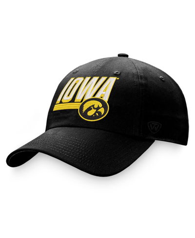 Top Of The World Men's  Black Iowa Hawkeyes Slice Adjustable Hat