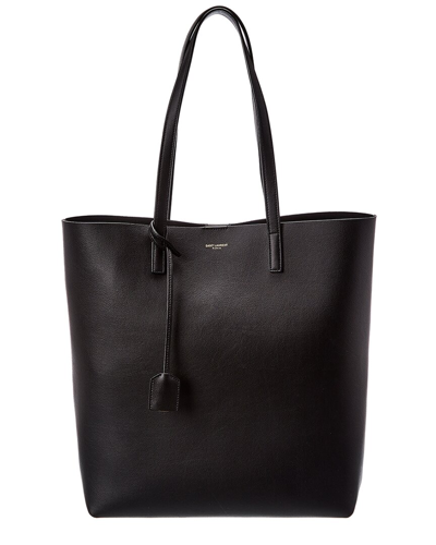 Saint Laurent Leather Shopper Tote Bag In Noir