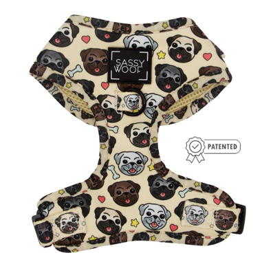 Sassy Woof Dog Adjustable Harness In Neutral
