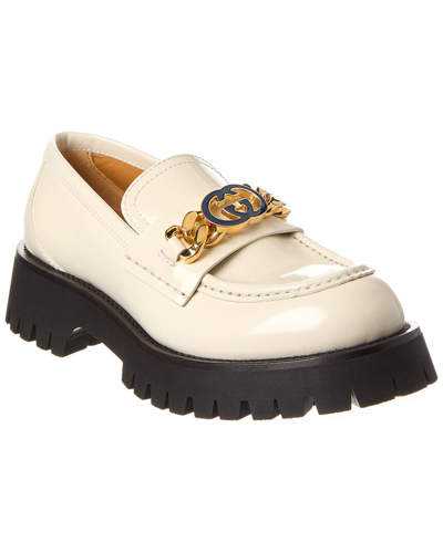 Gucci Gg Leather Loafer In White
