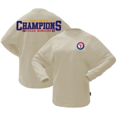 Spirit Jersey Fanatics Branded Cream Texas Rangers 2023 World Series Champions Sparkle Long Sleeve T-shirt
