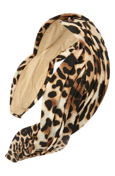 Tasha Twist Animal Print Headband In Leopard