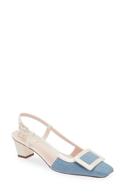 Roger Vivier Belle Vivier Colourblock Leather Buckle Pumps In Blue