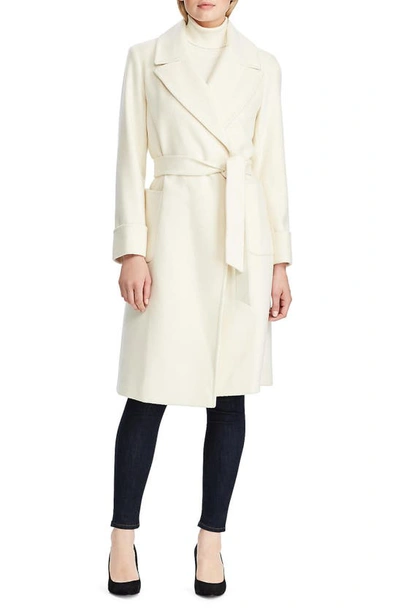 Ralph Lauren Women's Wool Blend Belted Wrap Coat In Moda Cream