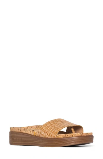 Donald Pliner Fiji Suede Slide Sandal In Camel