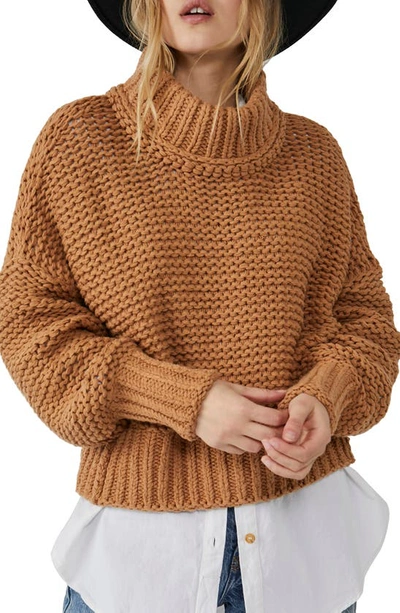 Free People My Only Sunshine Sweater In Camel