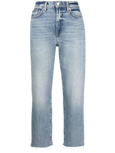 7 For All Mankind Classic Blue Cotton Blend Jeans