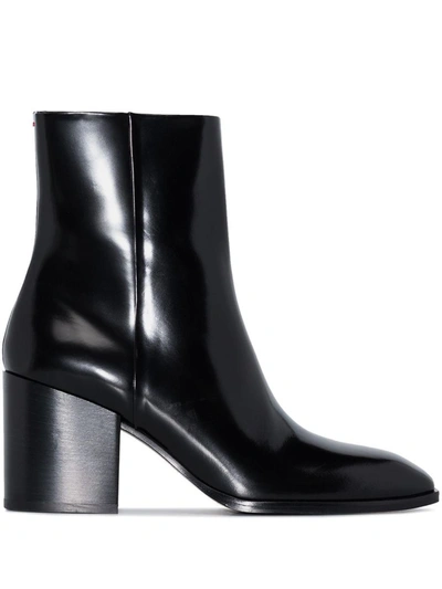 Aeyde Leandra Calf Leather Tronchetto In Black