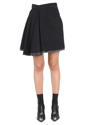 Alexander Mcqueen Asymmetrical Mini Skirt In Black