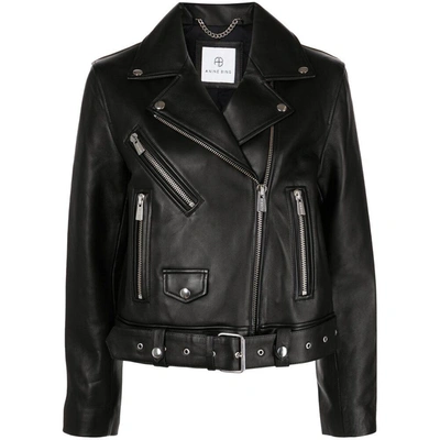 Anine Bing Leather Outerwears In Black