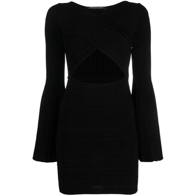 Antonino Valenti Cut-out V-neck Minidress In Black