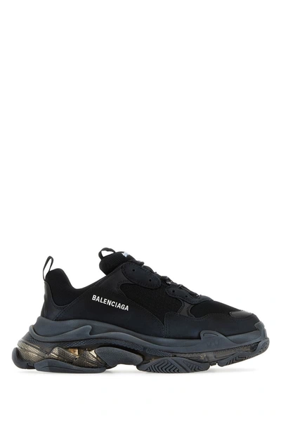 Balenciaga Triple S Clear Sole Sneakers In Black