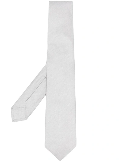 Barba Napoli Pointed-tip Silk Tie In Black