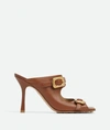 Bottega Veneta Brown Stretch Buckle Mule In Brown
