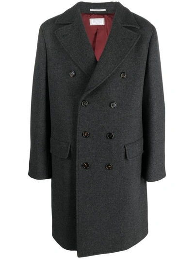 Brunello Cucinelli Coats In Grey