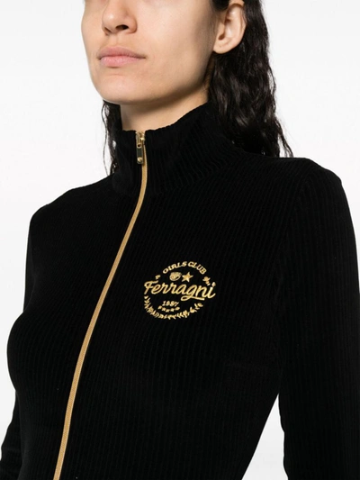Chiara Ferragni Girls Club Embroidered-motif Chenille Playsuit In Black